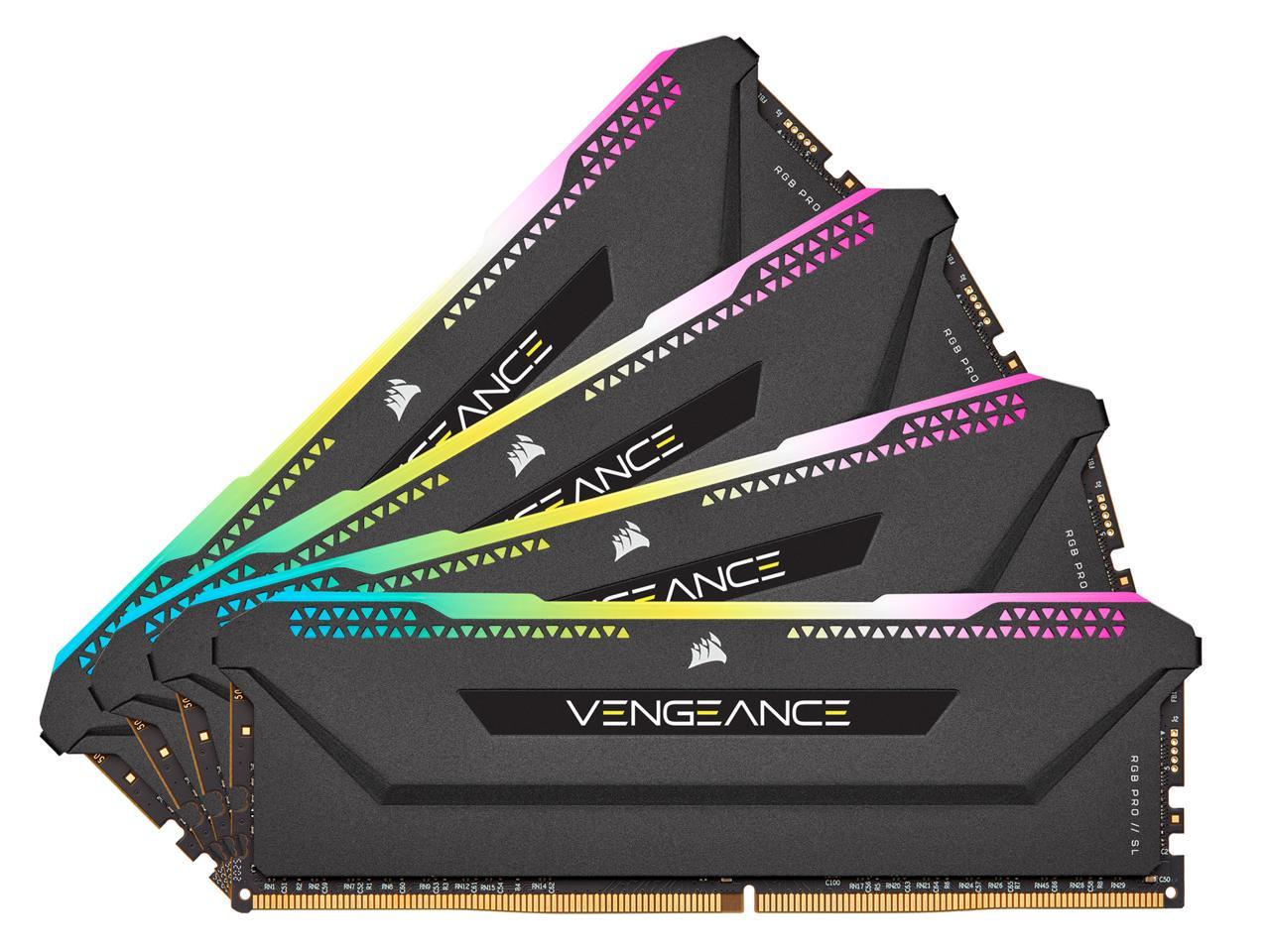CORSAIR Vengeance RGB Pro SL 32GB (4 x 8GB) 288-Pin DDR4 SDRAM 3200 (PC4 25600) INTEL AMD XMP 2.0 Desktop Memory Model CMH32GX4M4E3200C16 — Commteck